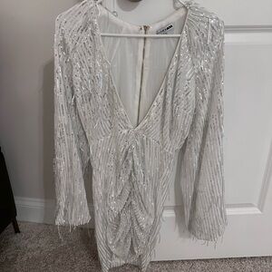 Zara White Sequin Dress